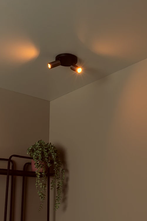 Lucide RITMO - Plafondspot - Ø 15 cm - 2xGU10 (MR11) - Koffie - sfeer 1